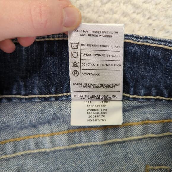 Ariat FR Work Cat2 Mid-rise Boot Cut Jeans Womens 29S 10016176 Flame Resistant - Picture 9 of 9